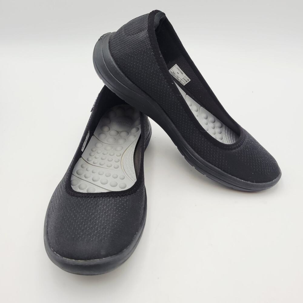 Crocs Shoes Womens Sz 6 Reviva Ballet Flats Black Slip On 205880